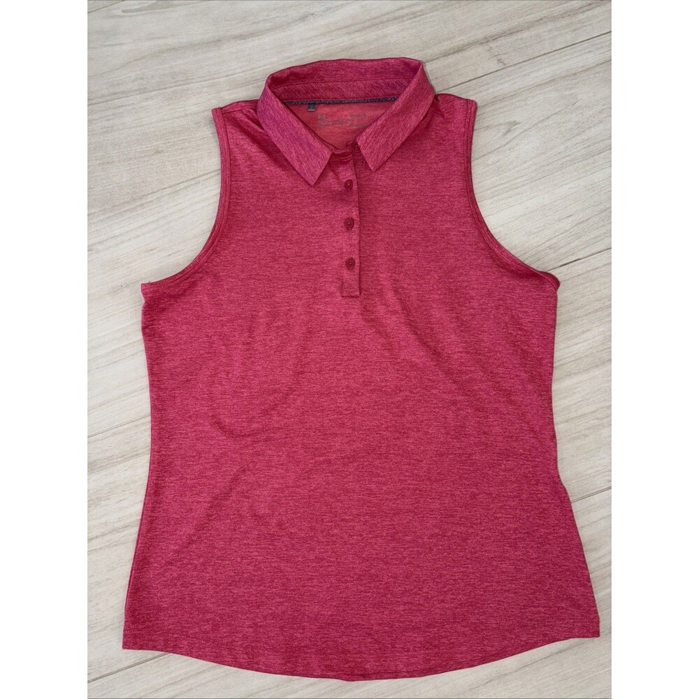 Pink Sleeveless Under Armour Golf Shirt, Large